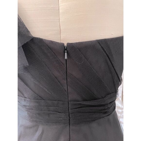 🆕 NWT Alfred Angelo One Shoulder Black Fit-n-Flare Dress Size 6 - Picture 5 of 9